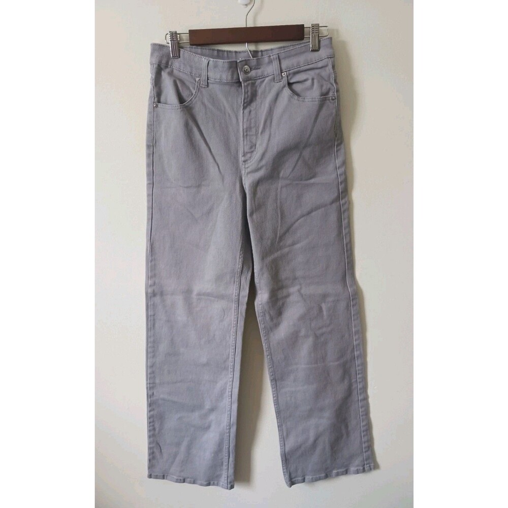 H&M Divided Gray Straight Leg Jeans Womens Size 8 High‎ Rise Stretch Denim